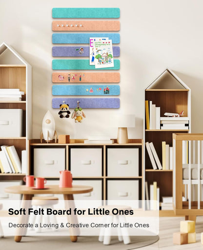 Small Cork Bulletin Board Tiles, Felt Wall Decor and Office Desk Accessories for Vision, Message Center, Picture and Prayer Board, Dorm, Room, Home Office Essentials and Organization(Linen Dusk)