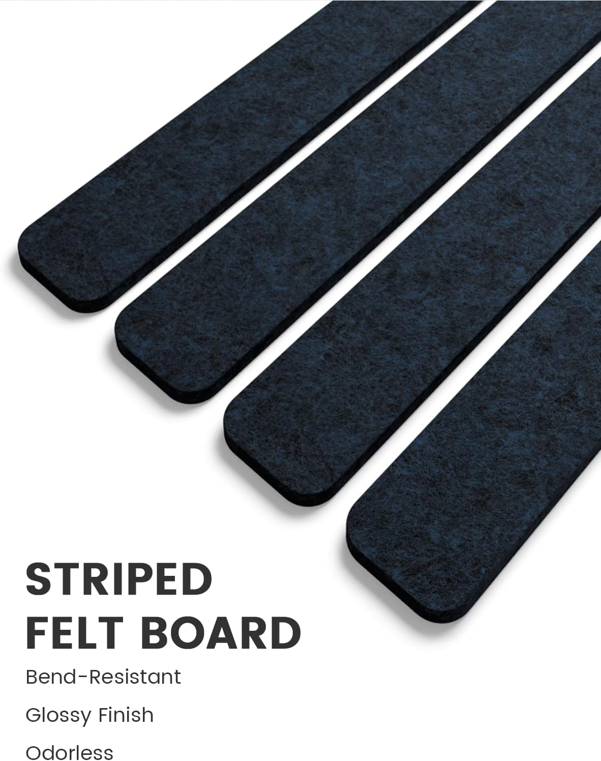 Fluxynara Cork Board Alternative Felt Strip Board 8-Pack 13"x2", Office Pin Board with 50 Push Pins, Adhesive Install for Bedroom Door & Home Office(Linen Dusk)