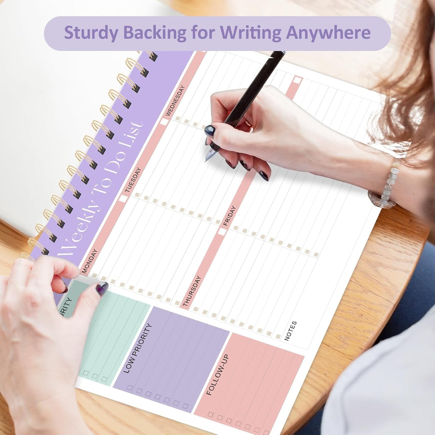 Weekly To Do List Notepad, 52 Undated Sheets (8.5"×11"), Undated Weekly Planner for Women & Men, Desk Accessories and Supplies for Office, Home, and School
