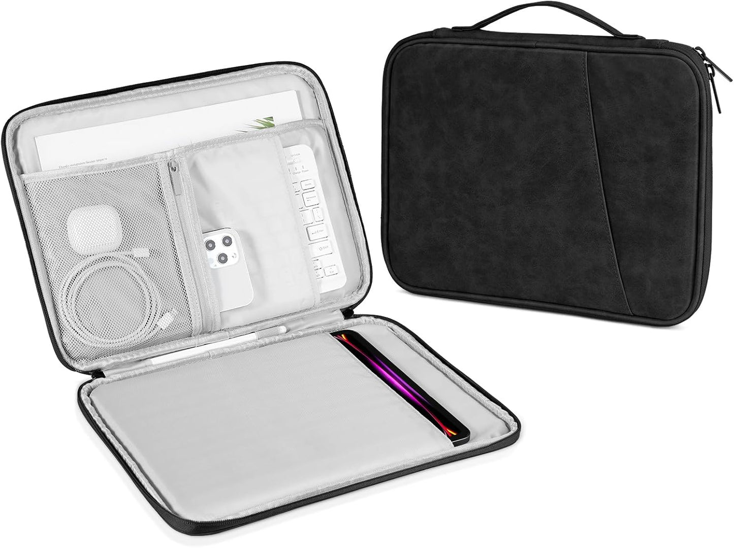 DTTO 9-11 Inch Tablet Sleeve Bag for iPad A16, iPad Air 11-inch M3 M2 / Air 5/4th Gen 10.9", iPad Pro 11 M4, iPad 10/9/8/7th Gen, Galaxy Tab A9+, Waterproof Travel Bag, Pink
