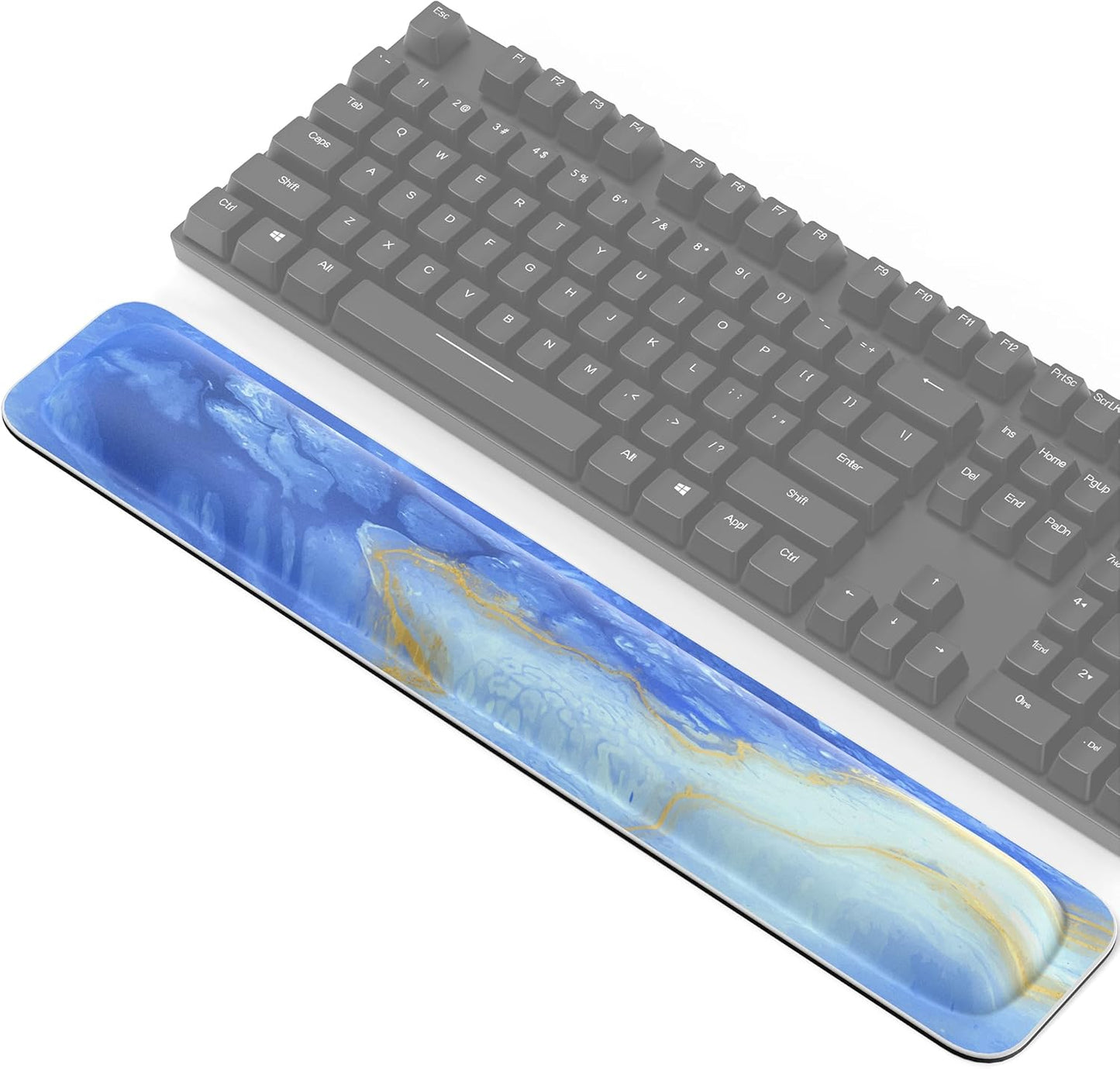 TECKNET Wrist Rest for Computer Keyboard, Thicken Memory Foam Wrist Support Pad for Keyboard, Ergonomic Palm Rest for Pain Relief, Anti-Slip Rubber Base, 17x3.3 in, 1 inch (25mm), Black