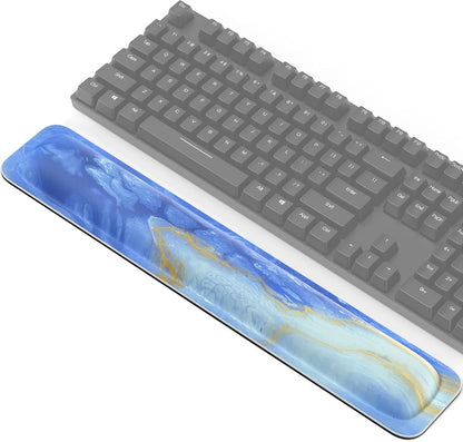 TECKNET Wrist Rest for Computer Keyboard, Thicken Memory Foam Wrist Support Pad for Keyboard, Ergonomic Palm Rest for Pain Relief, Anti-Slip Rubber Base, 17x3.3 in, 1 inch (25mm), Black