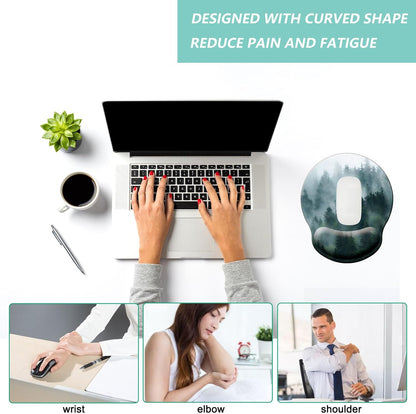 Mouse Pad with Wrist Support, Ergonomic Mouse Pad with Memory Foam Wrist Rest Cushion, Non-Slip Rubber Base Gaming Mice Pad for Home Office Computer Laptop, Flowers Grass