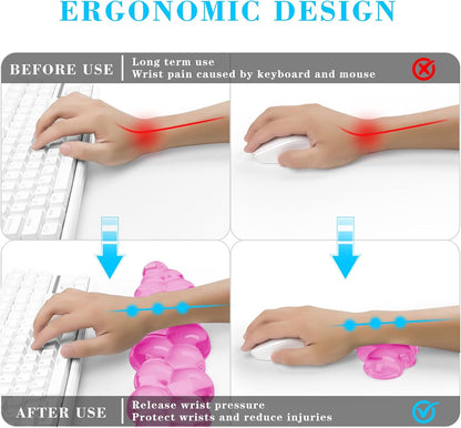 Gel Cloud Keyboard and Mouse Wrist Rest, Cute Wrist Support and Arm Support Keyboard Rest for Keyboard and Mouse Typing Pain Relief，Suitable for Office/Computer/Laptop/Gaming（White）