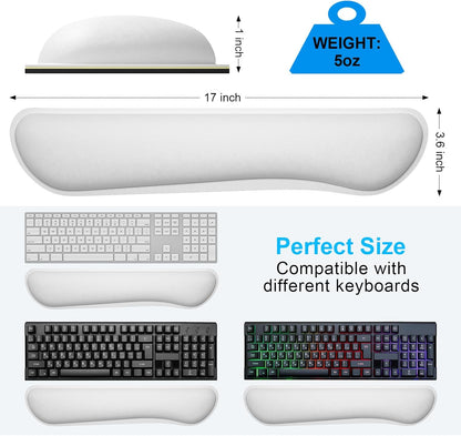 Dapesuom Enlarge Keyboard Wrist Rest, Memory Foam Keyboard Wrist Cushion for Computer Desk Mats Support, Pain Relief Ergonomic Mouse Pad Rests with Non-Slip Base for Gaming, Laptop, Radiant Orchid