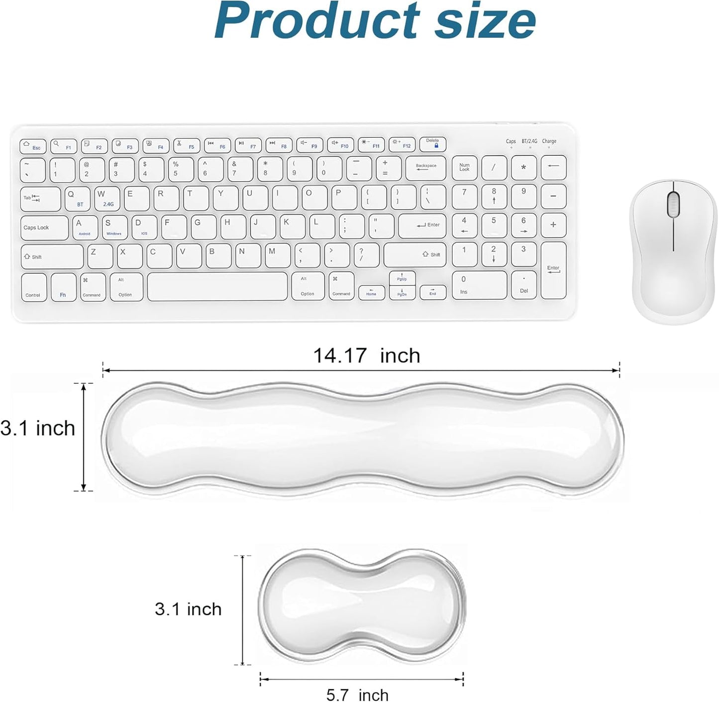 Clear Gel Mouse Wrist Rest, Wrist Support Wrist Pad for Typing Pain Relief, Ergonomic Cool Wrist Rest for Mouse, Hand Mouse Wrist Rest for Office, Gaming, Computer, Laptop - Transparent Green