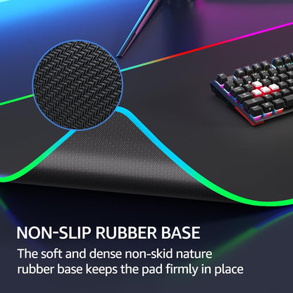 KTRIO Large Gaming Mouse Pad Desk Mat, Superior Micro-Weave Cloth for Precise Mouse Control, Non-Slip Rubber Base, Stitched Edges, Water-Resistant, for Gamer, Office & Home, 31.5" x 11.8" inches