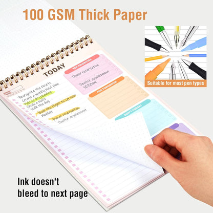 Forvencer To Do List Notepad (6.5 x9.8), To Do List Notebook for Work, Undated Daily Planner Organizer for Tasks Checklist & Goal Planning, To Do List Perfect for Office, School, Cute