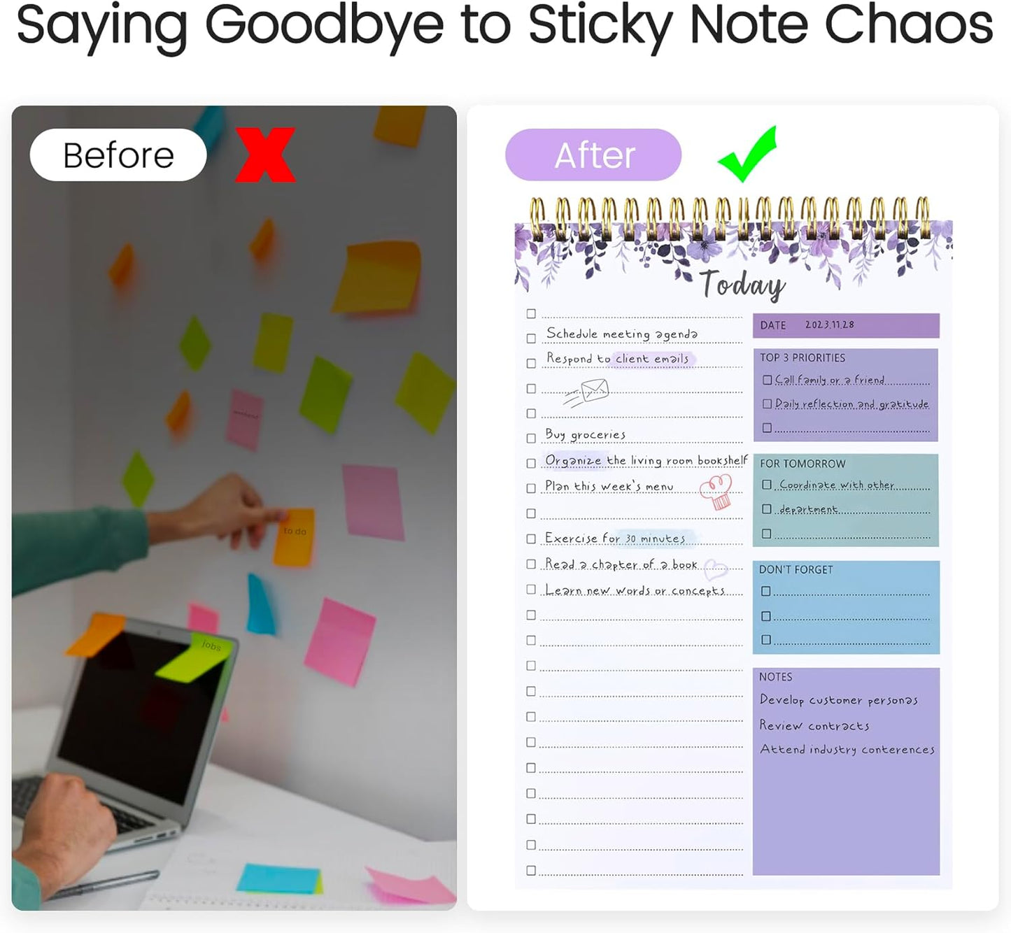 To Do List Notepad - To Do List Notebook for Work with 52 Sheets, Undated Daily Planner Perfect for Enhanced Productivity and Goal Achievement - Green