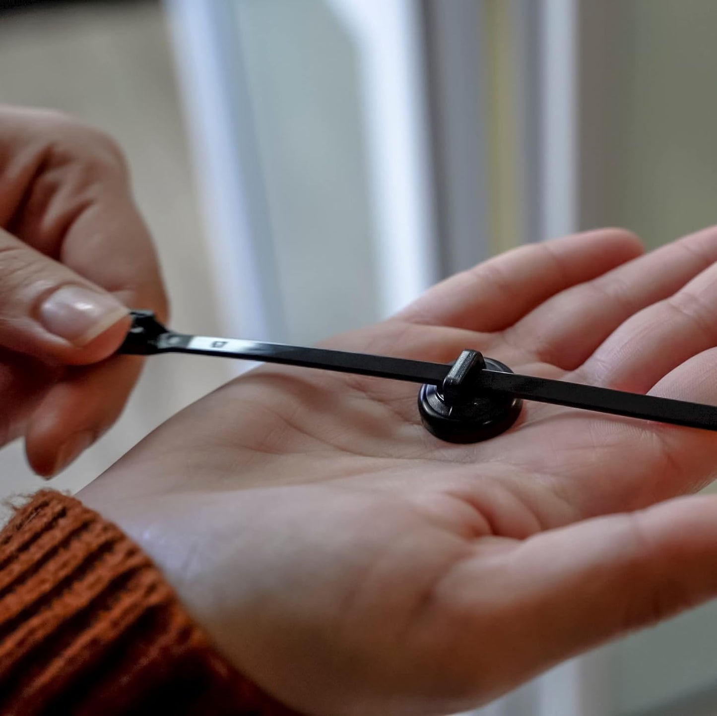Magnetic Cable Zip Tie Mounts. Black. 12 Pack. Includes 12 Black Cable Zip Ties. Ideal for Cable Management