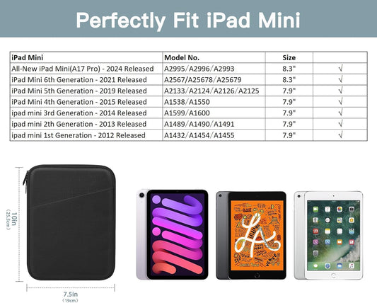 TiMOVO 9-11" Tablet Sleeve Bag for iPad 11-inch A16 2025, iPad 10.9"/10.2"| Air 11 Inch/5th/4th Gen. 10.9", Galaxy Tab A9+/A11Plus 11", Protective Bag with Pocket, Black