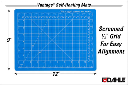 Dahle Vantage 10670 Premium Self-Healing Cutting Mat, 9"x12", 1/2" Grid, 5 Layers for Max Healing, Perfect for Crafts & Sewing, Black