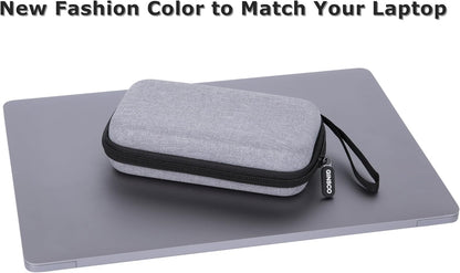 Ginsco Hard Shell Protection Case Electronic Accessories Organizer Pouch for MacBook Air/pro Adapter Chargers Cables Power Bank, for Sandisk Portable SSD Flash Disk SD Card (Black)