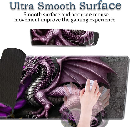 Mouse Wrist Rest and Keyboard Wrist Rest Pad Set, Non-Slip Rubber Base Smooth Surface Ergonomic Gaming Mouse Pad for Easy Typing and Pain Relief, Antique Blue Wood Grain Dog Paw + Coaster