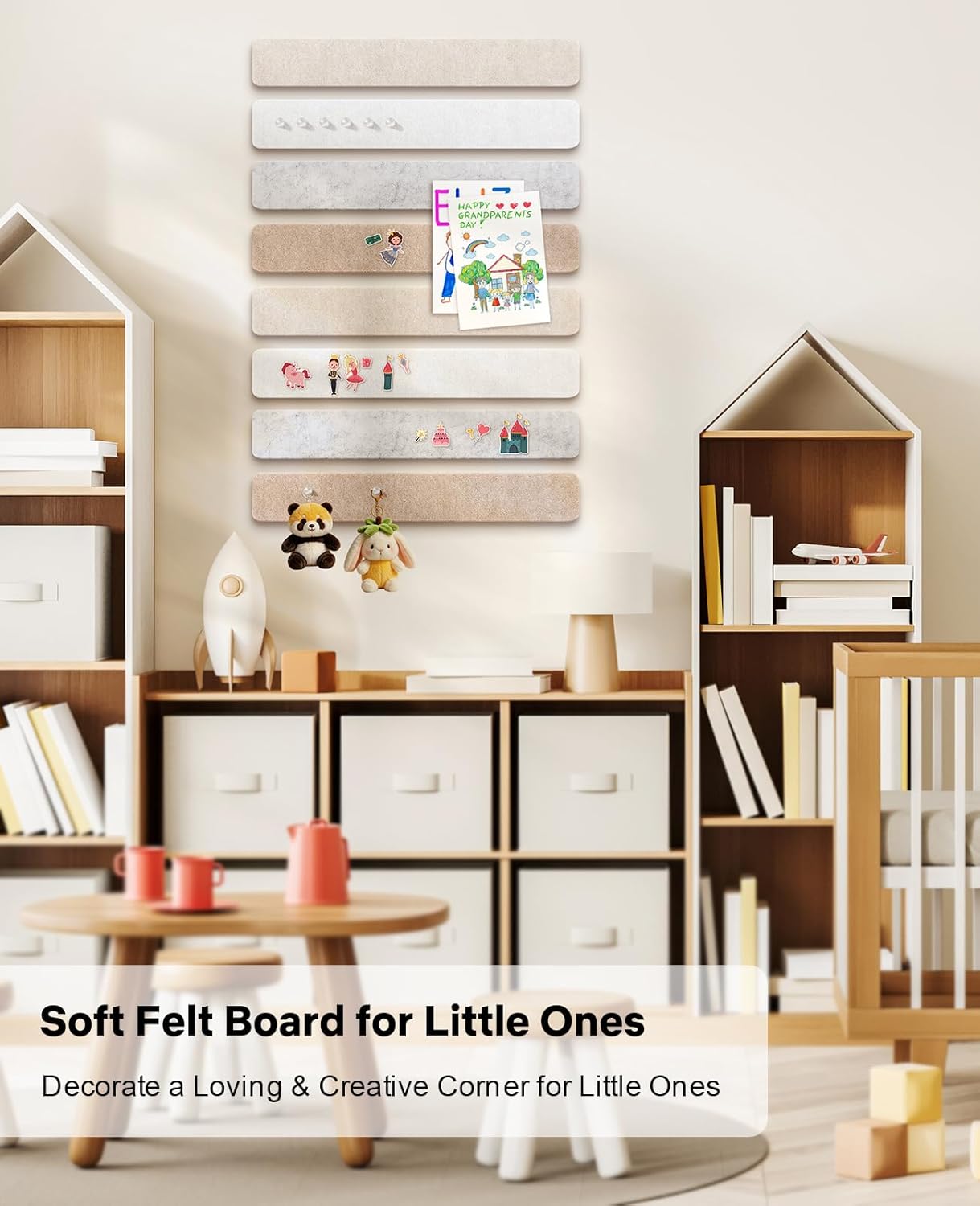 Small Cork Bulletin Board Tiles, Felt Wall Decor and Office Desk Accessories for Vision, Message Center, Picture and Prayer Board, Dorm, Room, Home Office Essentials and Organization(Linen Dusk)