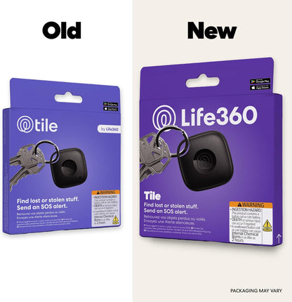 Life360 Tile - Bluetooth Tracker, Keys Finder and Item Locator for Keys, Bags and More. Phone Finder. Both iOS and Android Compatible. 2-Pack (Black/White)