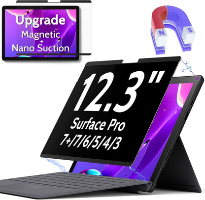 Peslv Magnetic Privacy Screen for Surface Laptop 6/5/4/3/2/1 13.5 Inch, Removable Anti Blue Light Glare Filter, Black Security Private Apy Block Protector