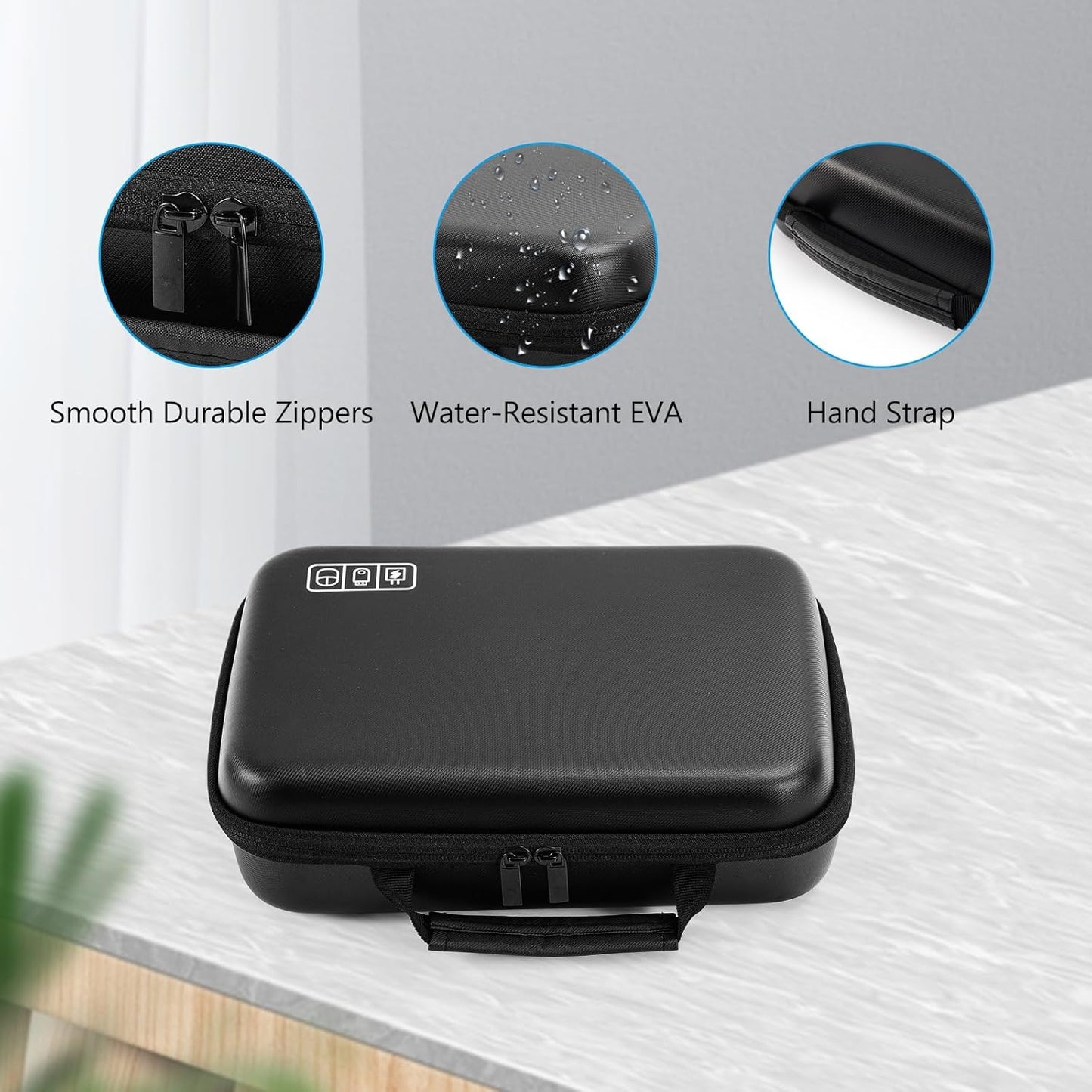 ProCase Hard Travel Electronic Organizer Case for MacBook Power Adapter Chargers Cables Power Bank Apple Magic Mouse Apple Pencil USB Flash Disk SD Card Small Portable Accessories Bag