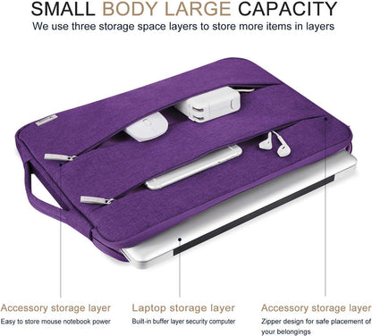 Voova 15.6 16 Inch Laptop Sleeve Case Compatible with MacBook Pro 16 M1/M2/M3/M4 Max 2019-2025, 15.6-16” Hp Lenovo Acer Asus, Waterproof Slim Computer Bag Cover with Handle, Grey