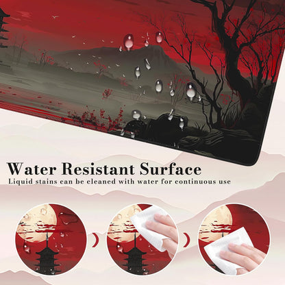 iCasso Desk Cover Mat, Office Mouse Pad, Desk Protector Mat, Extra Large Matt for Desktop,Anti-Slip XXL Big Mousepad with Stitched Edges for Computer Keyboard Retro Black - Colors B