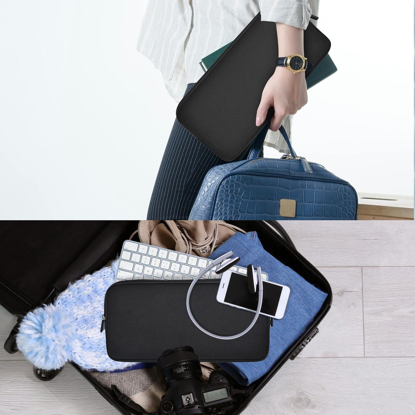 CASEDAO Magic Keyboard Sleeve Case, Padded Shockproof Protective Bag for 2024 Apple iMac 24 inch M4 M3 Magic Keyboard w/out Touch ID A2449 A2450,Wireless Magic Keyboard 2 MLA22LL/A A1644 Pouch for Mac