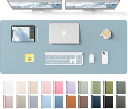 YSAGi Leather Desk Pad Protector, Large Mouse Pad, Non-Slip PU Leather Desk Blotter, Waterproof Writing Pad for Office and Home (31.5" x 15.8", Eggshell) - Colors B