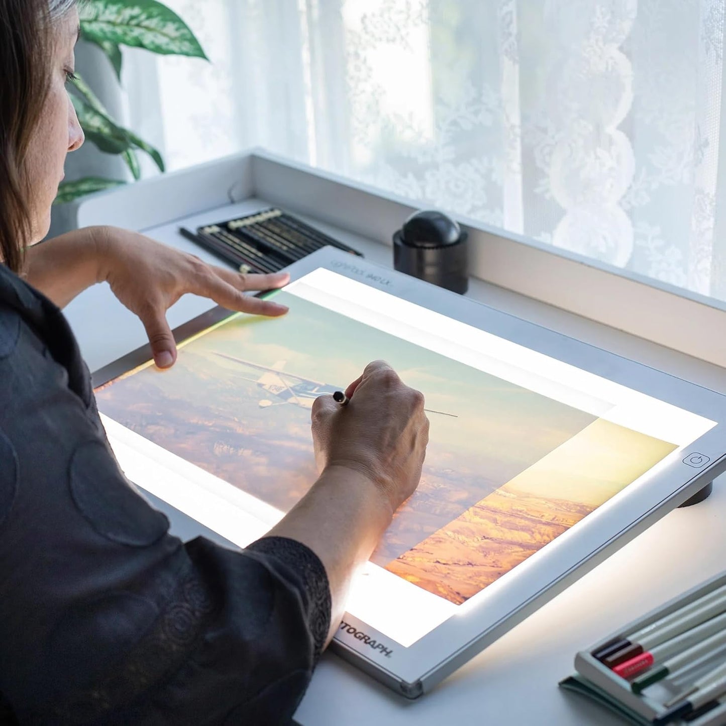 Artograph Thin LED Light Box, 17" x 12" Dimmable Drawing & Tracing Pad, LightPad 940 LX
