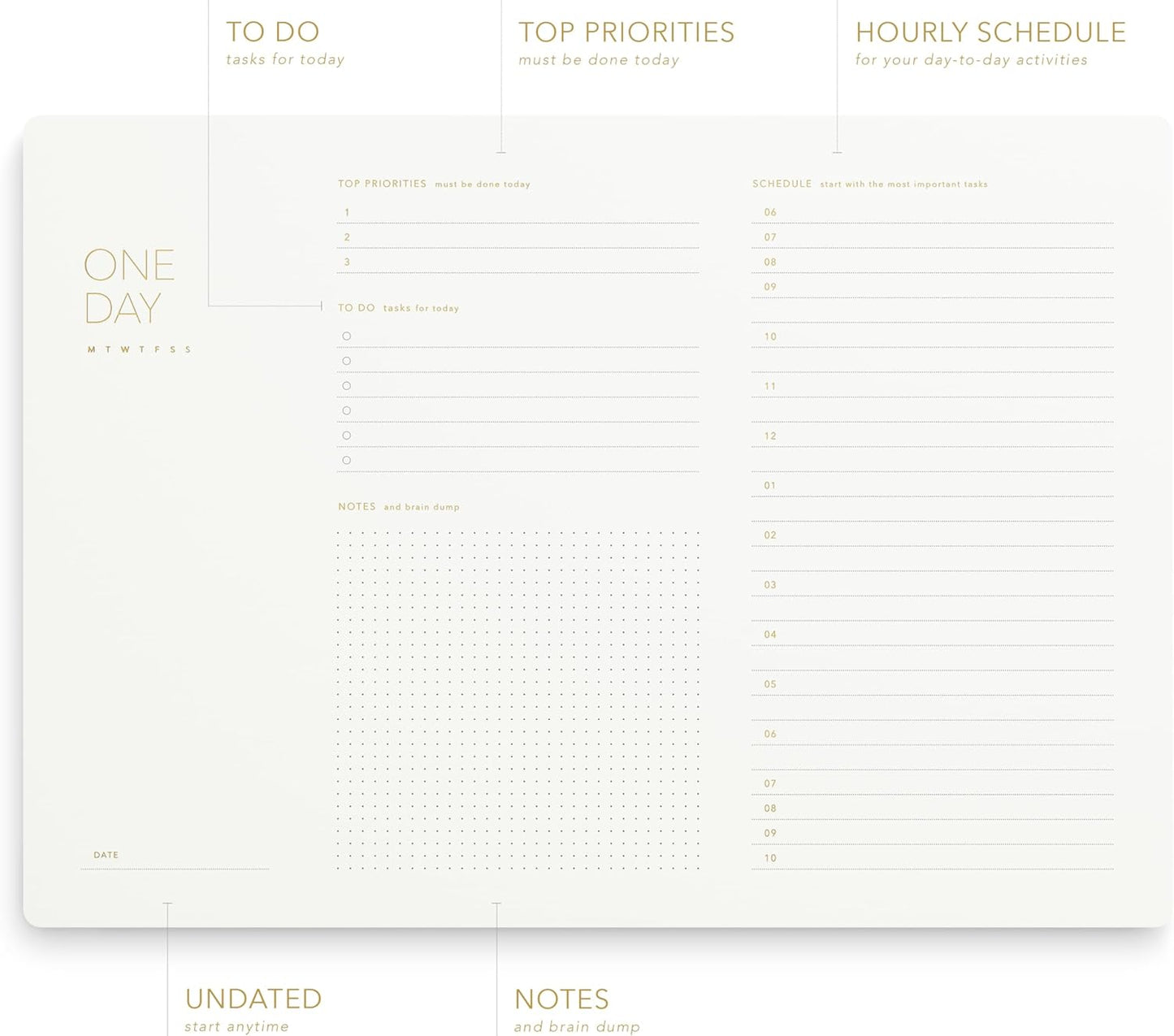 Pinesman - Elegant To Do List Notepad with Mouse Pad Feature, 11.22" x 7.87", 50 Tear-Off Sheets, Gold Foiled, Daily Planning, Eco-friendly To Do List Planner, FSC™ Certified To Do List Notebook for Work