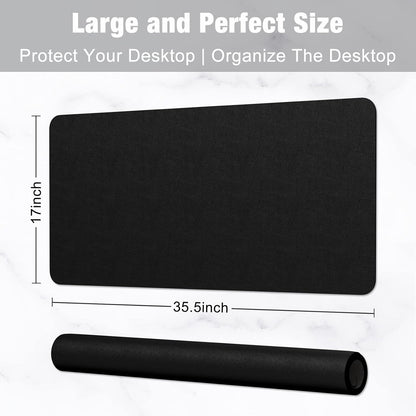 Hsurbtra Desk Pad, 23.6" x 13.8" PU Leather Desk Mat, M Extended Mouse Pad, Waterproof Desktop Blotter Protector, Non-Slip Ultra Thin Small Laptop Keyboard Writing Mat for Office Home, Pink