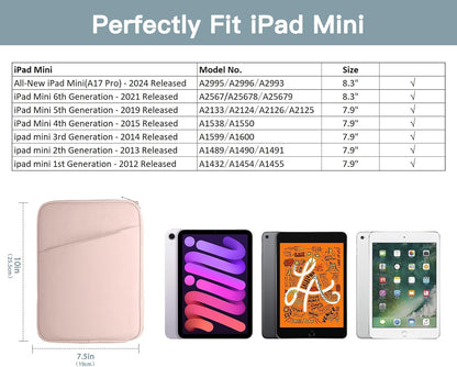 TiMOVO 9-11" Tablet Sleeve Bag for iPad 11-inch A16 2025, iPad 10.9"/10.2"| Air 11 Inch/5th/4th Gen. 10.9", Galaxy Tab A9+/A11Plus 11", Protective Bag with Pocket, Black