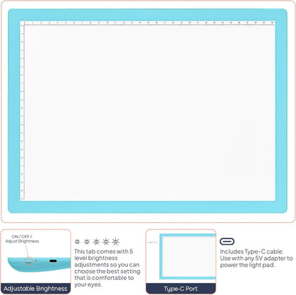 iVyne Rechargeable A4 Light Pad for Tracing & Weeding - LED Light Board for Weeding Vinyl - for Cricut Vinyl Weeding Tools - Ultra-Thin & Portable - Perfect for Artists & Crafters - Pink