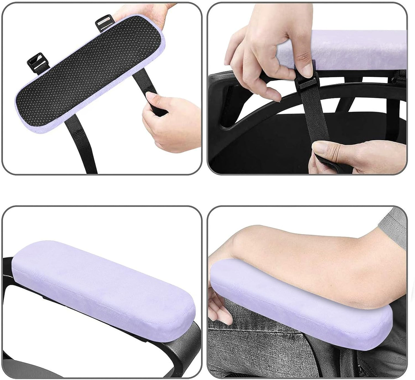 MOSISO Chair Armrest Pads (2 Pack), Memory Foam Home/Office Chair Arm Rest Covers Comfy Computer Gaming Elbow Cushion Removable Washable Elbow Support Forearm Pressure Relief, Black