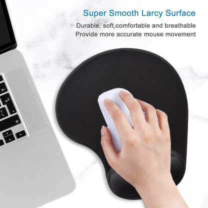 ITNRSIIET Ergonomic Mouse Pad with Gel Wrist Support Wrist Rest Smooth Surface Non-Slip PU Base Comfortable Office Supplies Pain Relief, 9.5 x 8 inches, Beach