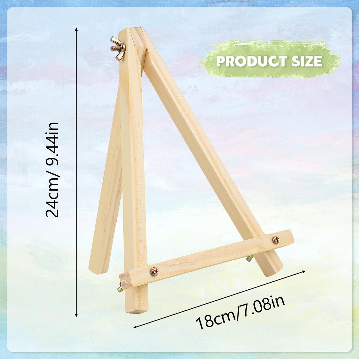 16 Pack 9 Inch Easel for Painting, Wooden Easel Stand Canvas Stand for Sign Table Top Small Art Easel for Artists and Students