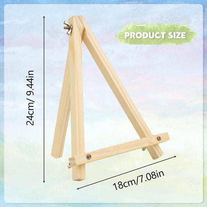 16 Pack 9 Inch Easel for Painting, Wooden Easel Stand Canvas Stand for Sign Table Top Small Art Easel for Artists and Students