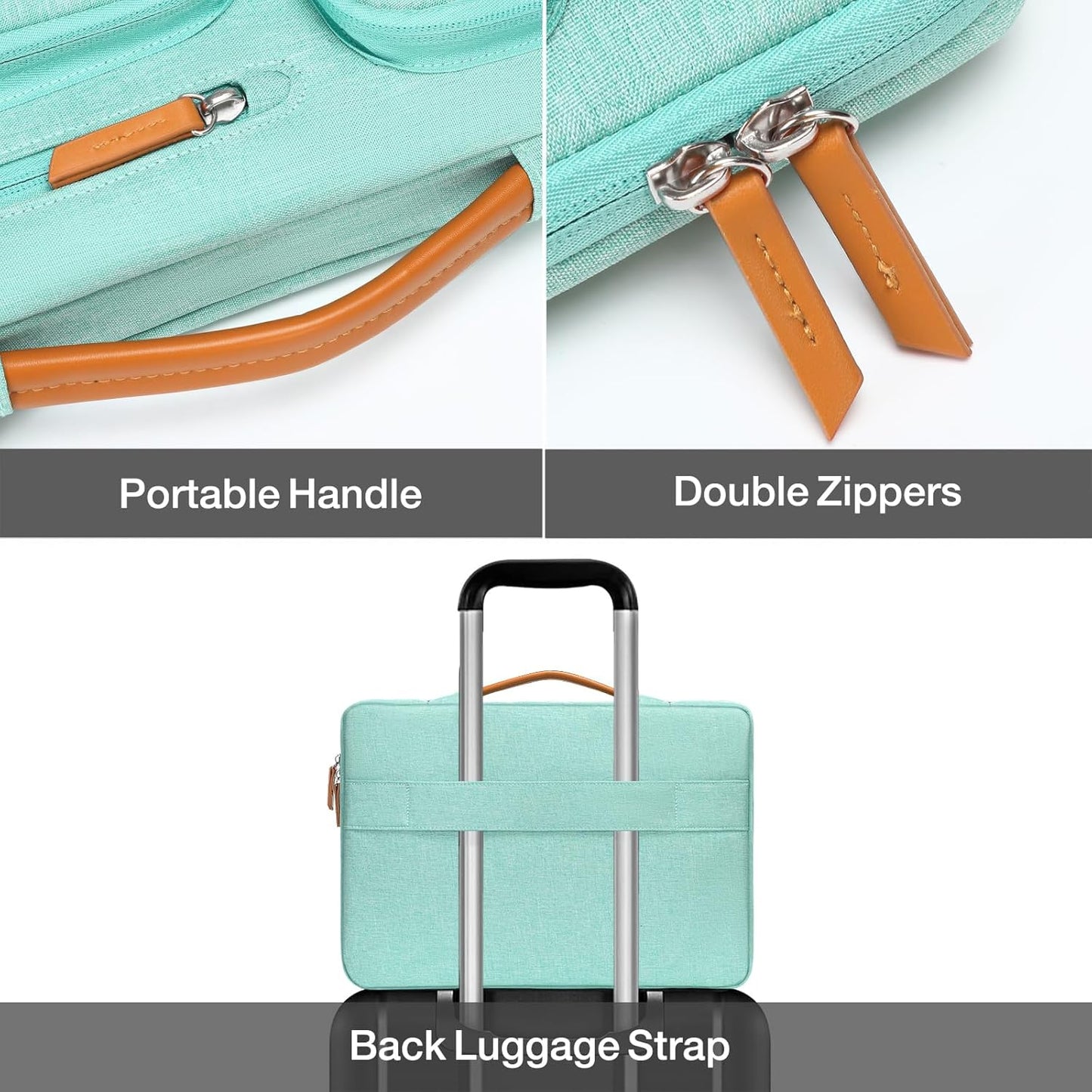 MOSISO 360 Protective Laptop Case 16 inch, 15-15.6 inch Laptop Sleeve Compatible with MacBook Pro 16, HP Acer Dell Lenovo ASUS, Side Open Carrying Case with 4 Zipper Pockets&Handle, Black