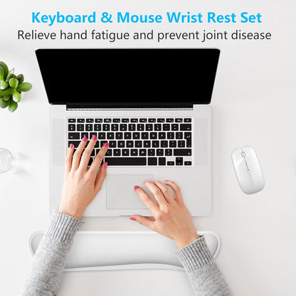 Dapesuom Enlarge Keyboard Wrist Rest, Memory Foam Keyboard Wrist Cushion for Computer Desk Mats Support, Pain Relief Ergonomic Mouse Pad Rests with Non-Slip Base for Gaming, Laptop, Radiant Orchid