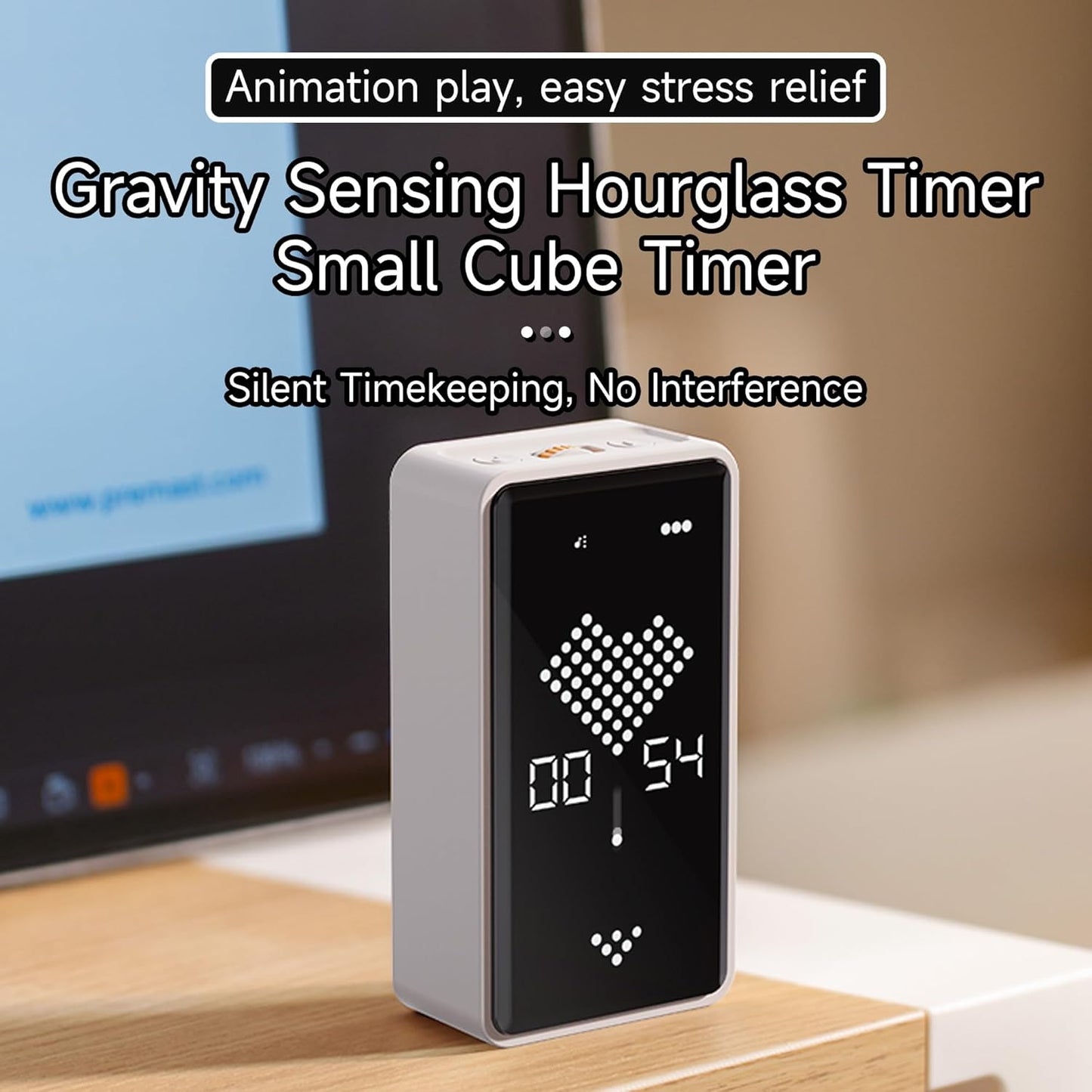 Sand Timer, Digital Hourglass Timer, Rechargeable Magnetic Visual Timer with Large LED Display, Adjustable Volume for Classroom, Cooking, Fitness, Baking, Kids Learning & Teaching