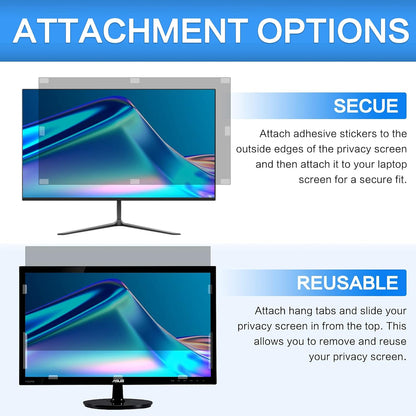 ZOEGAA 14 Inch Laptop Privacy Screen Filter, for 16:10 Widescreen Monitors -Dell HP Acer Samsung Lenovo ASUS Toshiba, Removable Privacy Screen Anti-Peeping, Anti Blue Light Blocking and Anti Glare