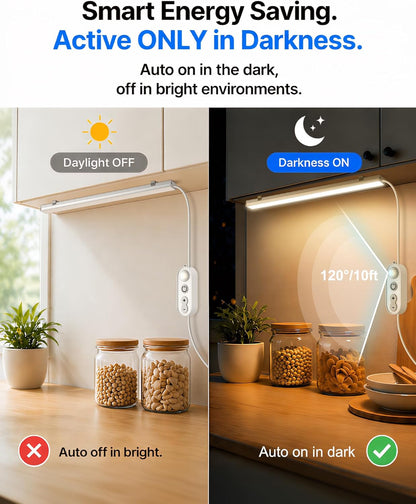 Plug-in Under Cabinet Lighting, Dimmable Under Counter Lights for Kitchen, 2pcs 12 Inch, Warn White 3000K Linkable USB Led Closet Light, Wired Indoor Night Lights Bar for Desk,Sink,Workbench