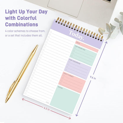 Sweetzer & Orange Daily & Weekly To Do List Notepad – Undated Work Planner & Organizer with Wish List Section, 52-Sheet Coiled Task Pad for Productivity – MAUVE To Do List Notebook for Work