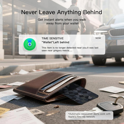 2026 MFi Certified Wallet Tracker Card Compatible with Apple Find My (iOS Only), Rechargeable Slim Card Finder for Wallets, Luggage, Passports, Thinnest Item Tracker for Purse, Backpack, Gifts
