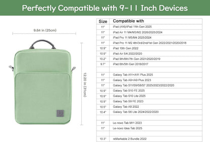 Dadanism 9-11 Inch Tablet Sleeve Bag Carrying Case with Shoulder Strap for iPad (A16) 11", iPad 10th Gen 10.9", iPad Air M4/Pro M5 11", iPad 9/8/7th 10.2", Galaxy Tab A11+ Plus 11", Cloudy Pink