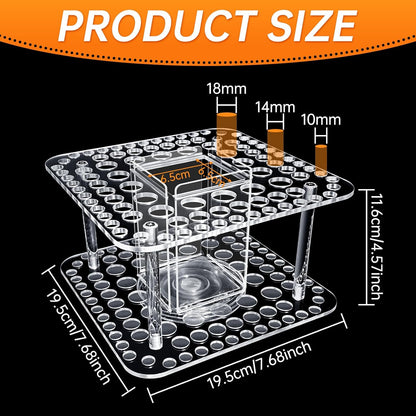 Rotating Paint Brush Holder 92 Holes and Large Compartment 360° Spinning Acrylic Paintbrush Holder Organizer Artist Brush Holder Watercolor Brush Stand Rack