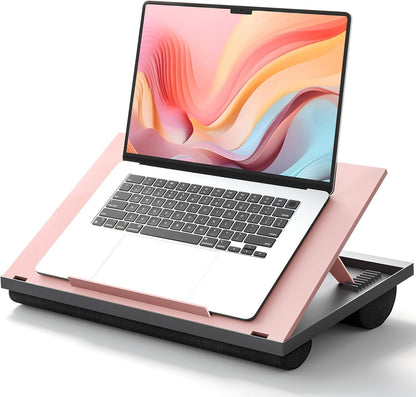 HUANUO Laptop Desk, Portable Laptop Stand Fits Up to 15.6 Inch Laptops, Adjustable with 8 Angles Lap Desks for Adults - Dual Cushion Desk for Sofa, Bed, Car or Work Table
