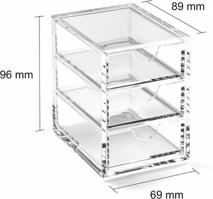 Osco X-Small Clear Acrylic Triple Drawer, (X-Small), A3274