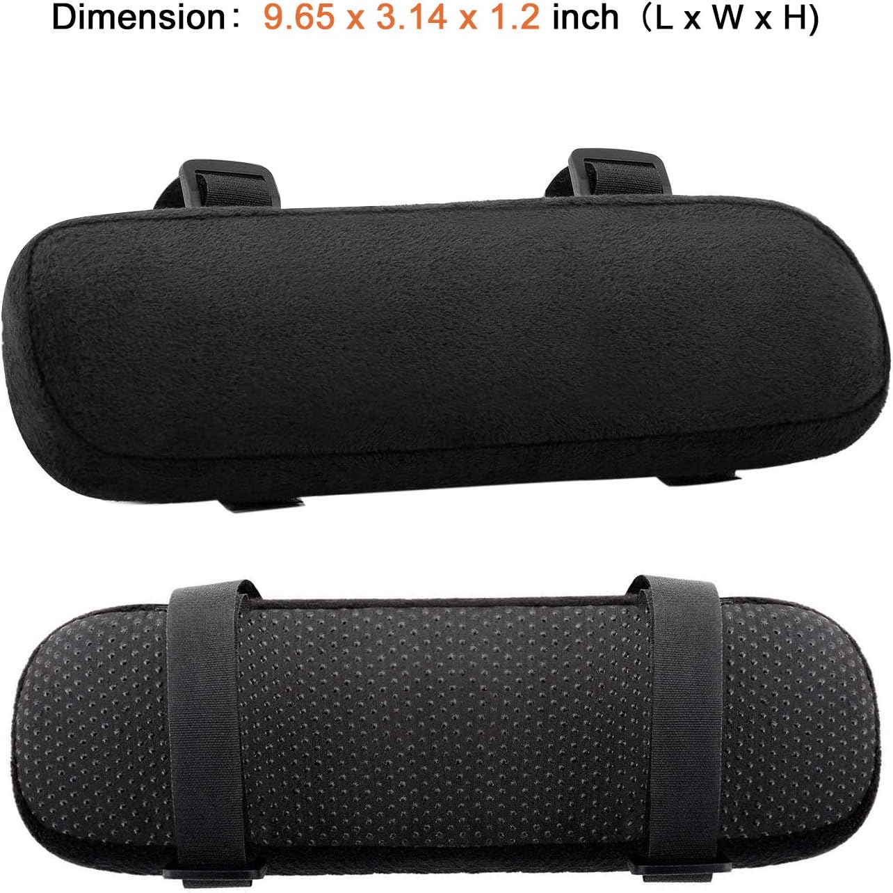 MOSISO Chair Armrest Pads (2 Pack), Memory Foam Home/Office Chair Arm Rest Covers Comfy Computer Gaming Elbow Cushion Removable Washable Elbow Support Forearm Pressure Relief, Black