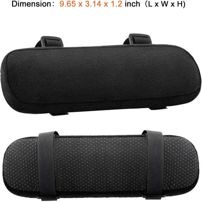 MOSISO Chair Armrest Pads (2 Pack), Memory Foam Home/Office Chair Arm Rest Covers Comfy Computer Gaming Elbow Cushion Removable Washable Elbow Support Forearm Pressure Relief, Black