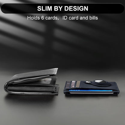 Slim Minimalist Front Pocket Air Tag Wallet, RFID Blocking Card Holder Wallet with Airtag Holder