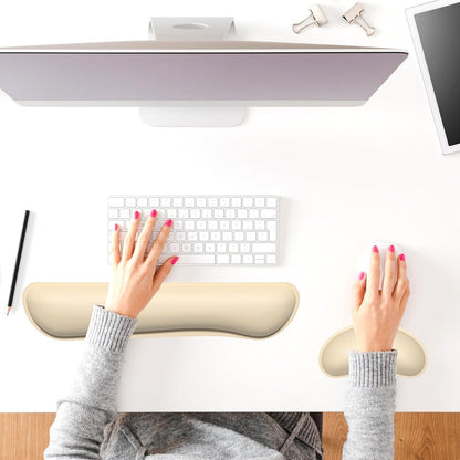 Dapesuom Mouse Wrist Rest, Ergonomic Memory Foam Mouse Wrist for Computer Desk Mats Support, PU Leather Hand Rest Pad Cushion for Gaming, Laptop, Men, Women, Pain Relief & Easy Typing, Black